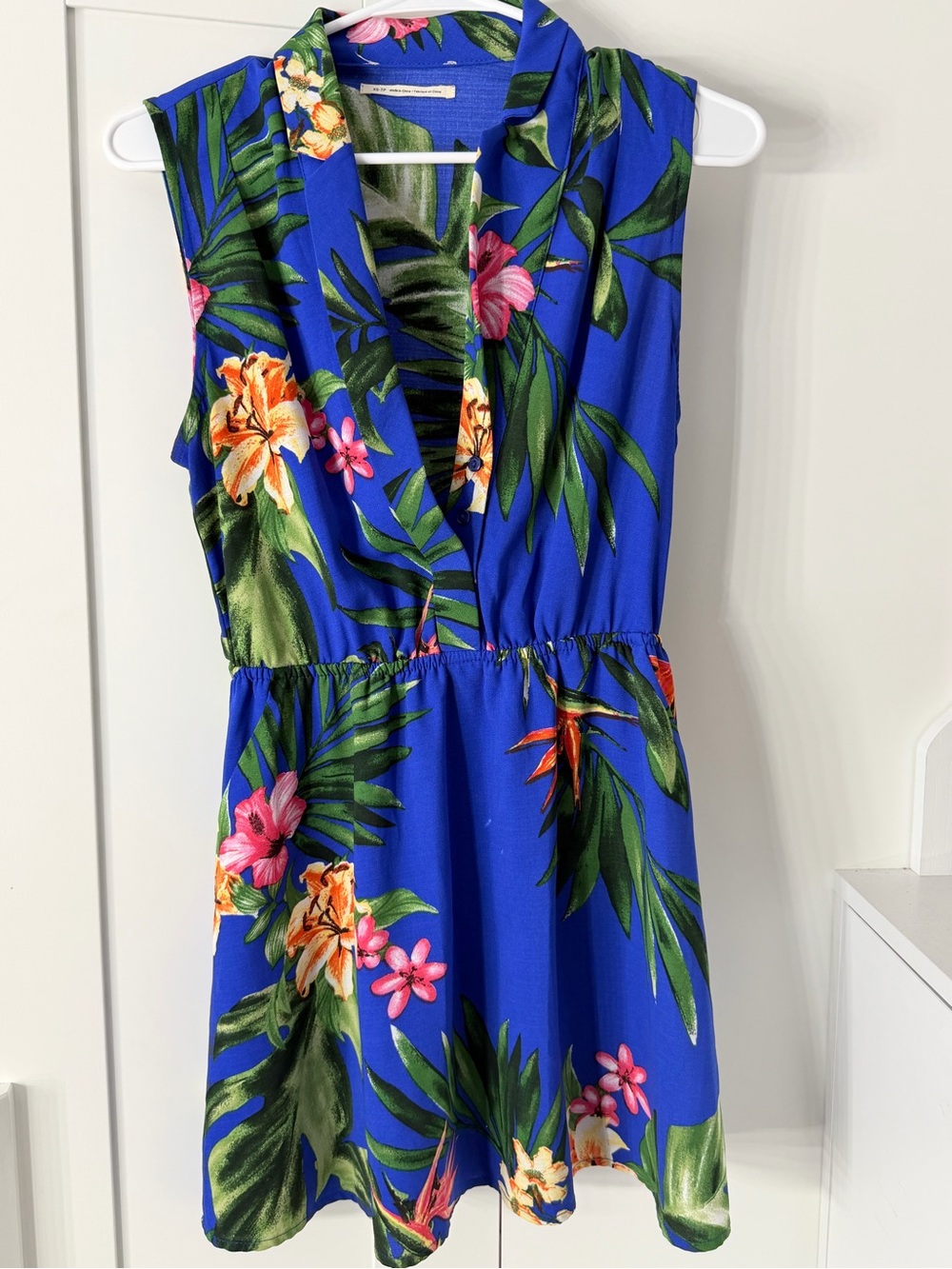 Urban Outfitters Blue Tropical Print Mini Dress - Picture 5 of 8